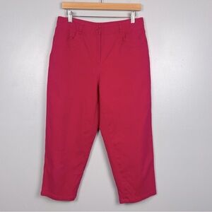 Vintage Talbots pink linen cotton spandex cropped capri  pants, size 10.